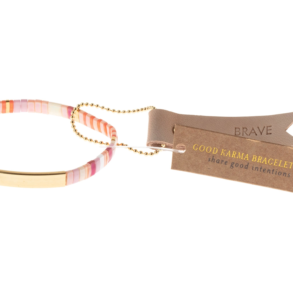 Good Karma Miyuki Bracelet | Brave – Pink Multi/Gold