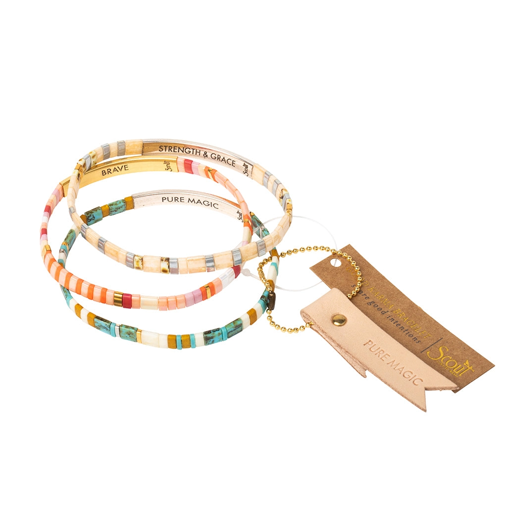 Good Karma Miyuki Bracelet | Brave – Pink Multi/Gold