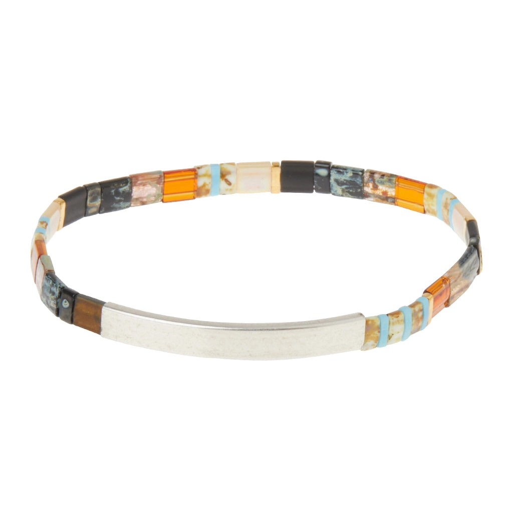 Good Karma Miyuki Bracelet | Gratitude – Earth/Sky/Silver