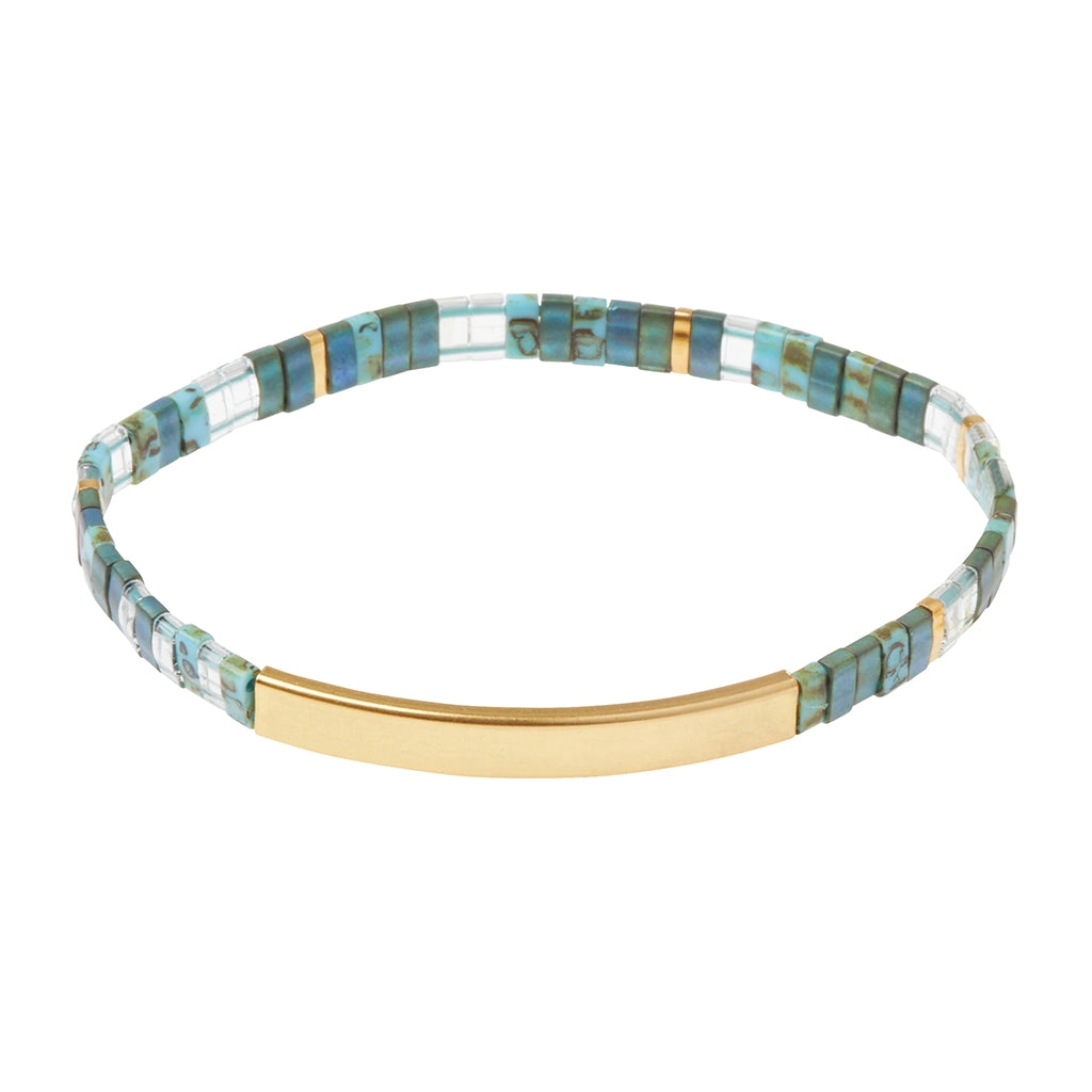 Good Karma Miyuki Bracelet | Joy & Kindness – Marine/Gold
