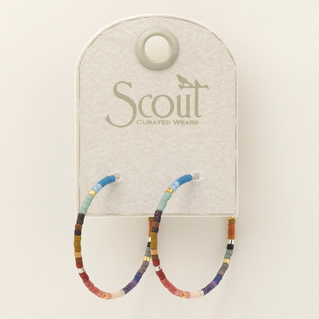 Miyuki Bead Hoops – Dark Multicolor