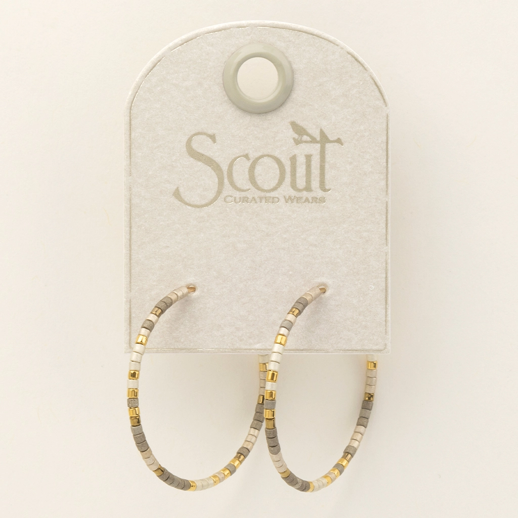 Miyuki Bead Hoops – Pewter Multicolor