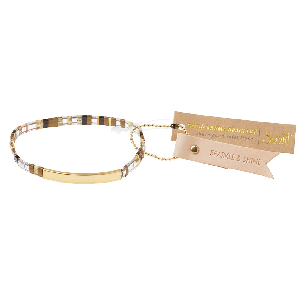 Good Karma Miyuki Bracelet | Sparkle & Shine – Topaz/Gold