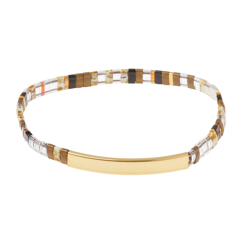 Good Karma Miyuki Bracelet | Sparkle & Shine – Topaz/Gold