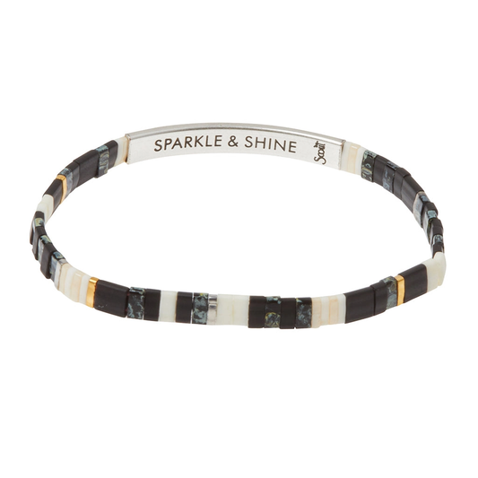 Good Karma Miyuki Bracelet | Sparkle & Shine – Raven/Silver