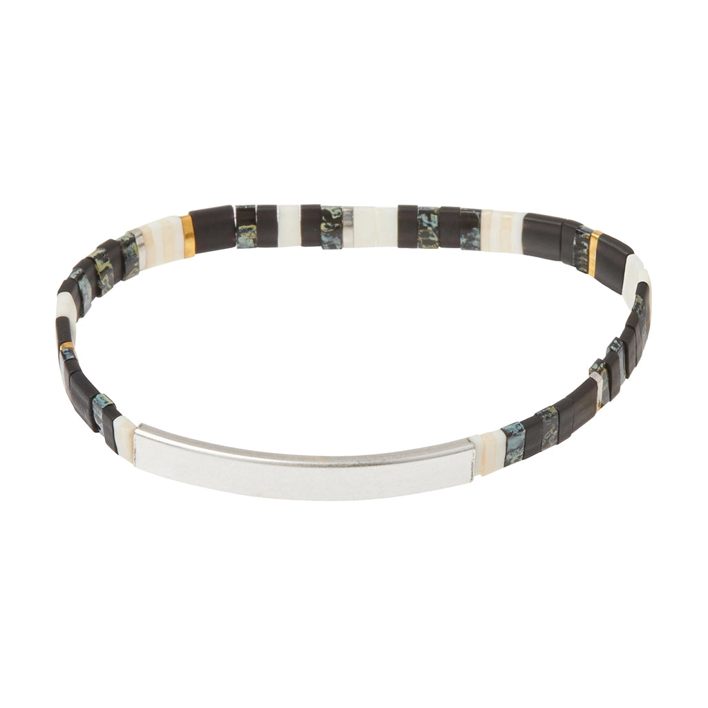 Good Karma Miyuki Bracelet | Sparkle & Shine – Raven/Silver