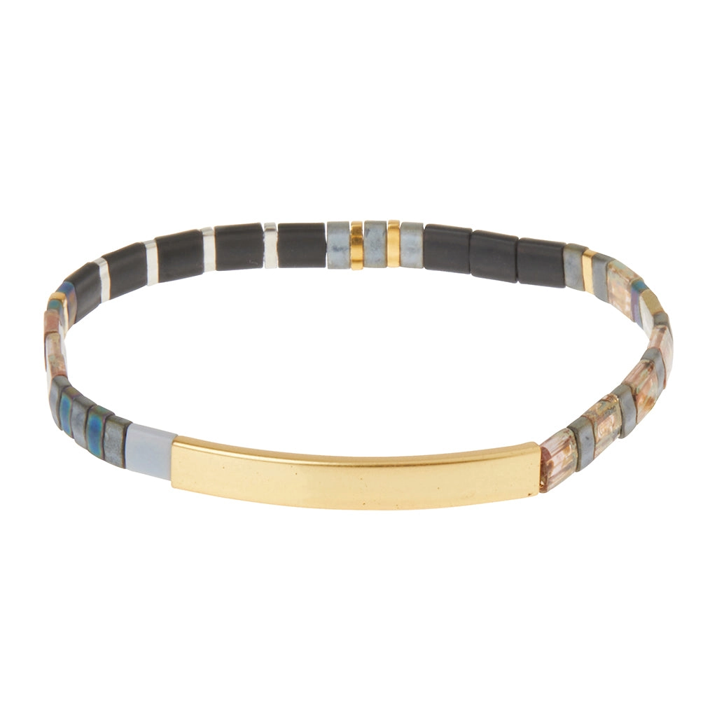 Good Karma Miyuki Bracelet | Strength & Grace – Gunmetal/Gold