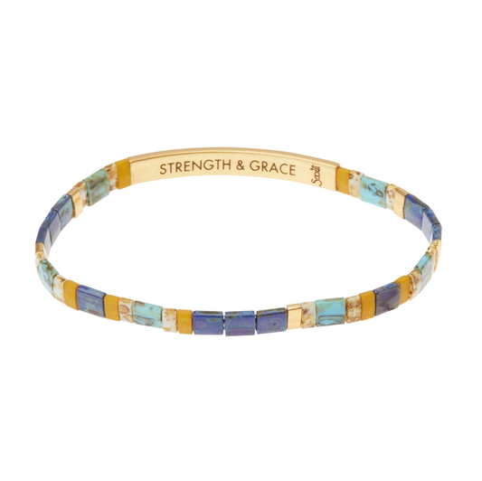 Good Karma Miyuki Bracelet | Strength & Grace – Indigo/Gold