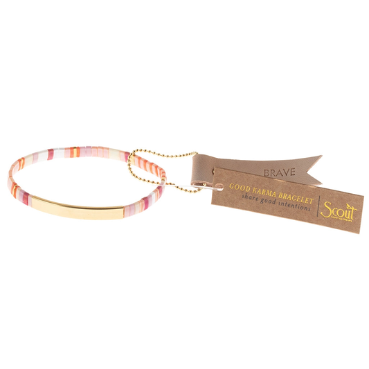Good Karma Miyuki Bracelet | Brave – Pink Multi/Gold