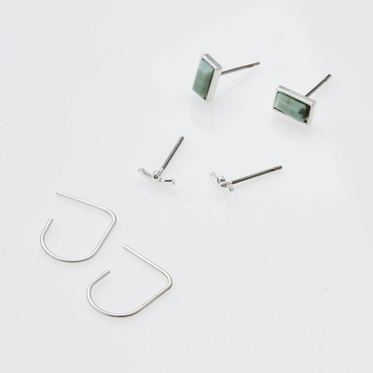 Courtney Stud Trio - Silver