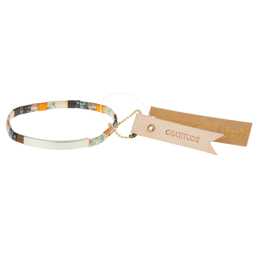 Good Karma Miyuki Bracelet | Gratitude – Earth/Sky/Silver