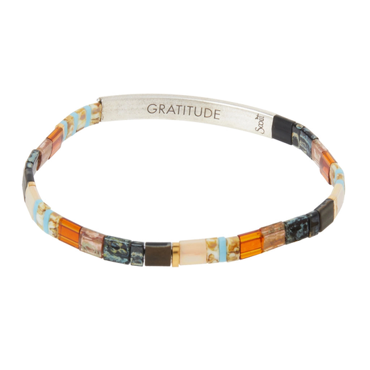 Good Karma Miyuki Bracelet | Gratitude – Earth/Sky/Silver