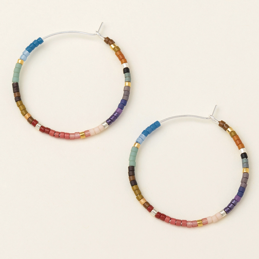 Miyuki Bead Hoops – Dark Multicolor