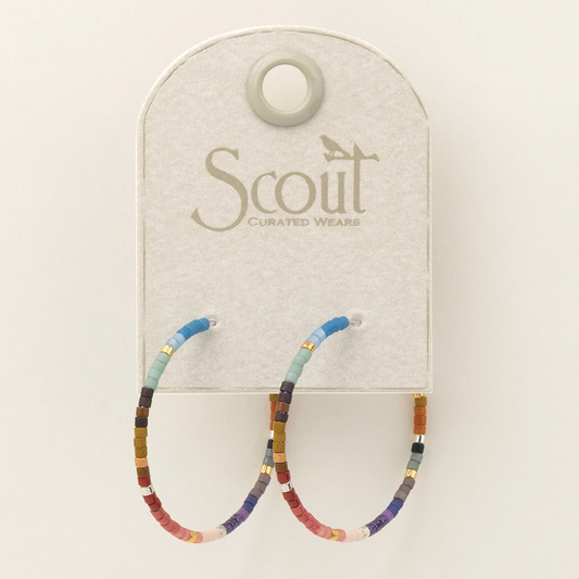Miyuki Bead Hoops – Dark Multicolor