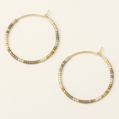 Miyuki Bead Hoops – Pewter Multicolor