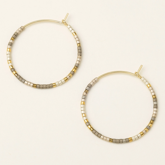 Miyuki Bead Hoops – Pewter Multicolor