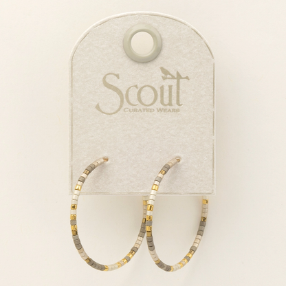 Miyuki Bead Hoops – Pewter Multicolor