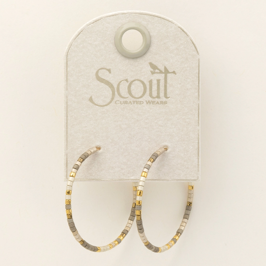 Miyuki Bead Hoops – Pewter Multicolor
