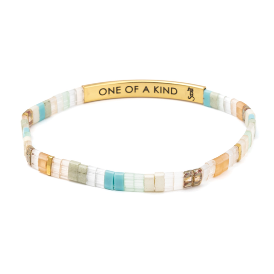 Good Karma Miyuki Bracelet | One of a Kind – Mint/Peach/Gold