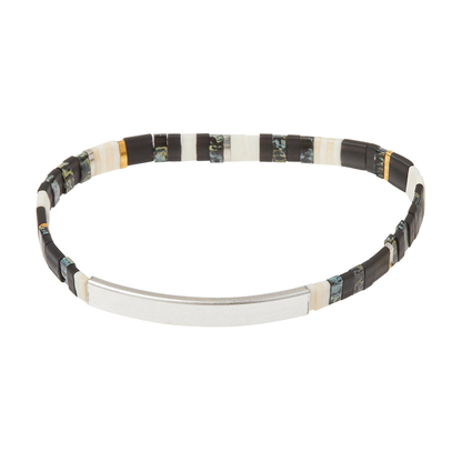 Good Karma Miyuki Bracelet | Sparkle & Shine – Raven/Silver