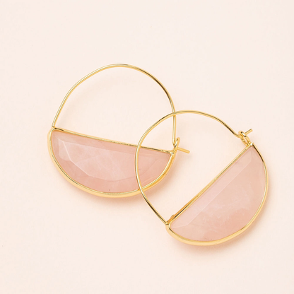 Stone Prism Hoop – Rose Quartz