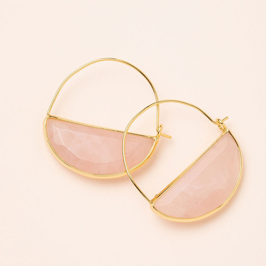 Stone Prism Hoop – Rose Quartz