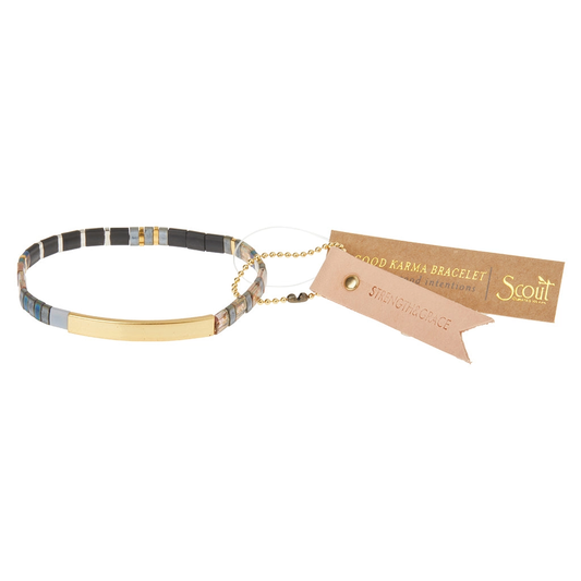 Good Karma Miyuki Bracelet | Strength & Grace – Gunmetal/Gold