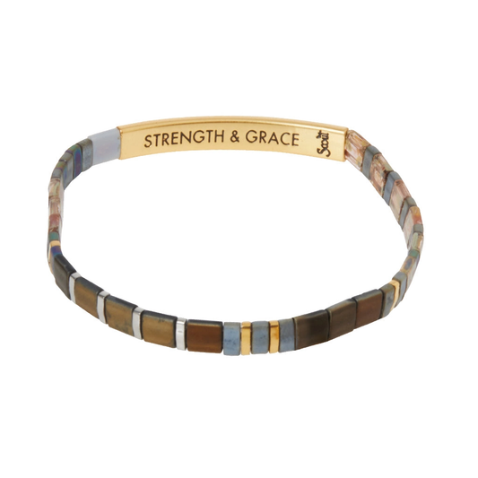 Good Karma Miyuki Bracelet | Strength & Grace – Gunmetal/Gold