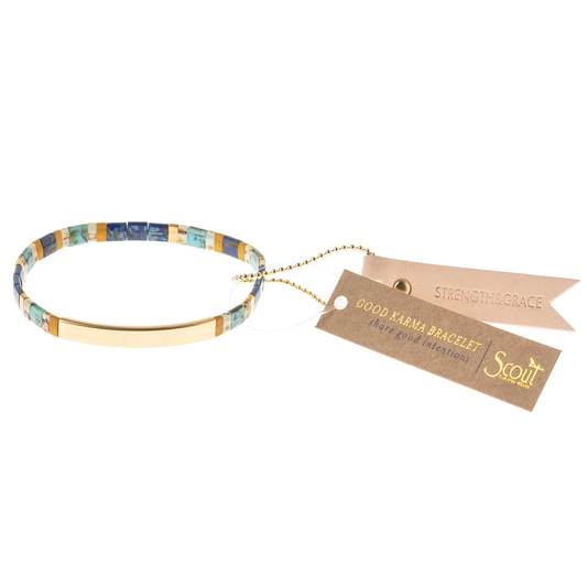 Good Karma Miyuki Bracelet | Strength & Grace – Indigo/Gold