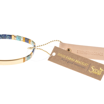 Good Karma Miyuki Bracelet | Strength & Grace – Indigo/Gold