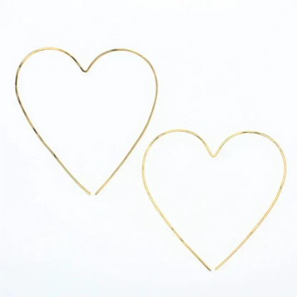 Heart Hoop Earrings - 14k Gold Filled
