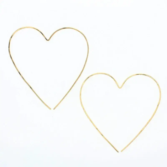 Heart Hoop Earrings - 14k Gold Filled
