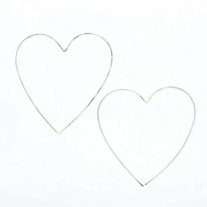 Heart Hoop Earrings - Sterling Silver