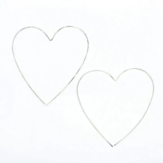 Heart Hoop Earrings - Sterling Silver